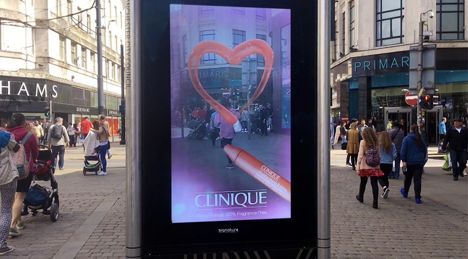 An interactive digital OOH campaign for clinique's new chubby, plump & shine liquid lipstick