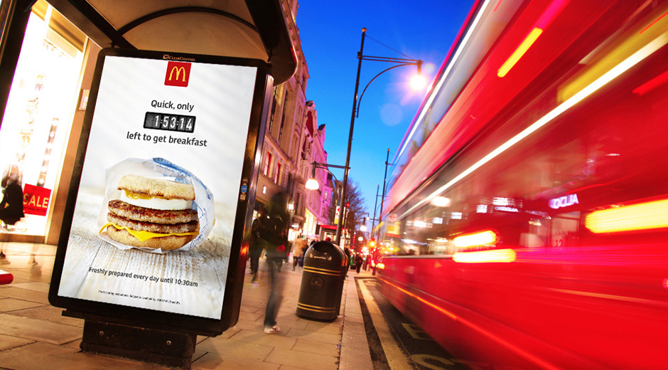 McDonald's countdown to breakfast Digital OOH