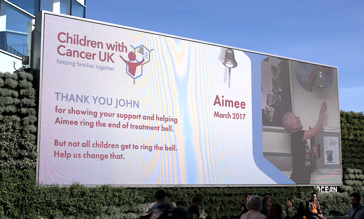 Children With Cancer UK Interactive Digital OOH