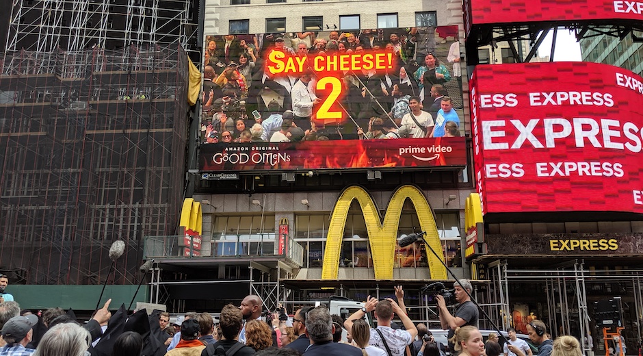Good Omens Times Square Mixed Reality Digital OOH