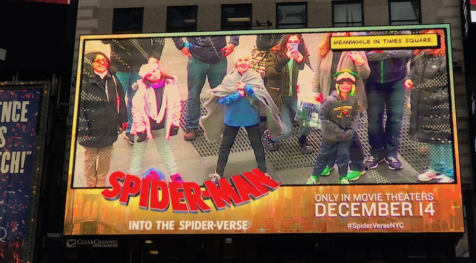 Entertainment insights for Digital OOH. Spider Verse Times Square campaign